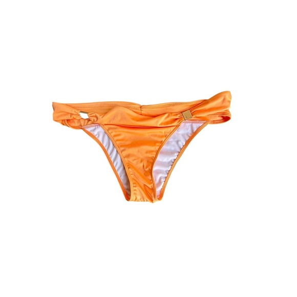 Victoria's Secret Orange Bikini Bottom Gold Accent Swimwear Bottoms‎ - Picture 1 of 8